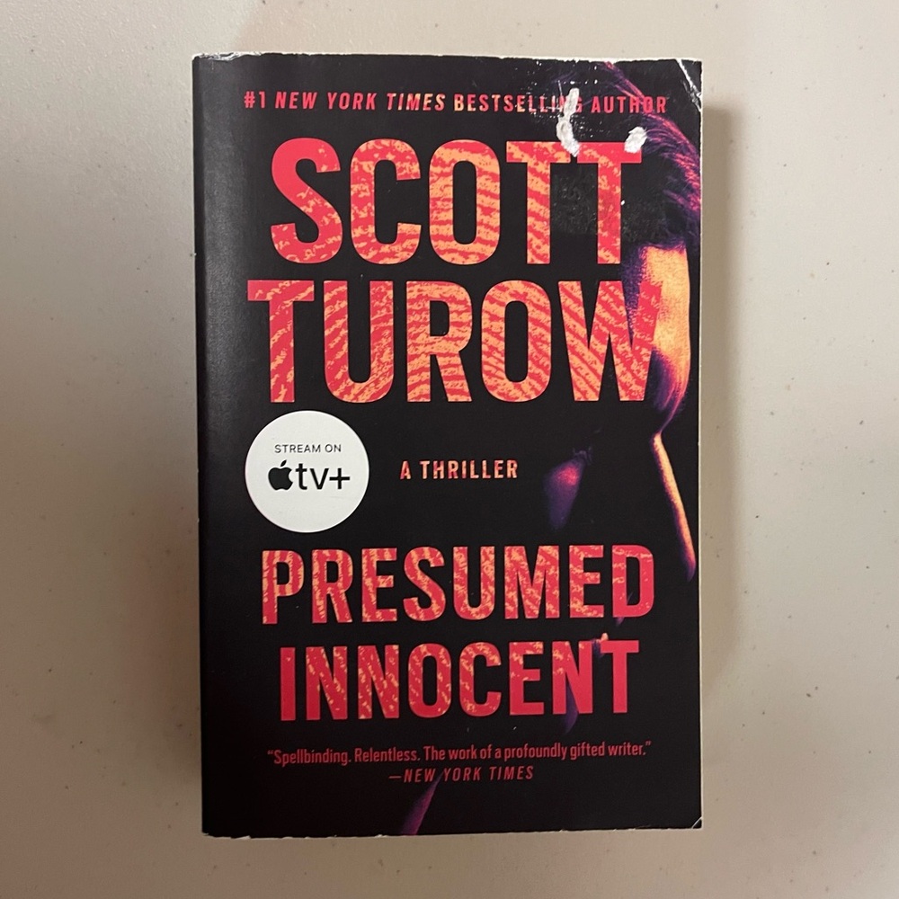 Presumed Innocent Scott Turow Paperback Thriller Novel Murder Mystery Reading
